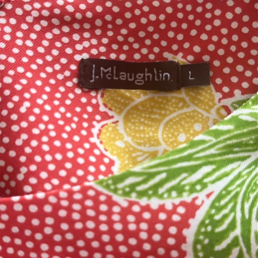 J. McLaughlin Tropical Print Catalina
Cloth Ruched Sheath Dress Sz Large Preppy - Picture 5 of 7